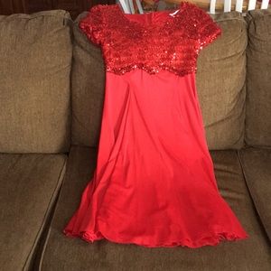 Red sequin dress
